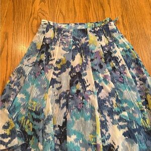Christopher & Banks Blue Multicolor A-Line Skirt